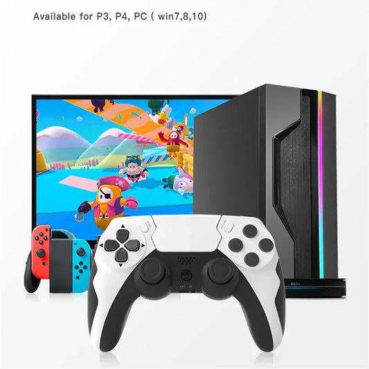 GAMINJA Wireless Controller Bluetooth Gamepad Double Vibration 6Axis Joypad Touchpad Microphone Earphone Port For PS4 PS3 PC