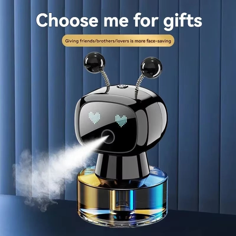 XMSJ Smart Car Air Freshener AI Rechargeable Car Aroma Diffuser Smart Eyes 4 Levels of Adjustable Intelligent Car Diffuser Gift