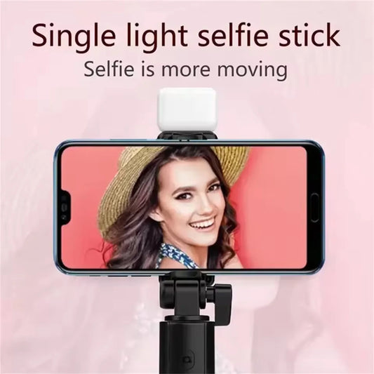 Cell Phone Selfie Stick Tripod Bluetooth Remote Wireless Selfi Stick Phone Holder Stand with Beauty Fill Light Soft beauty