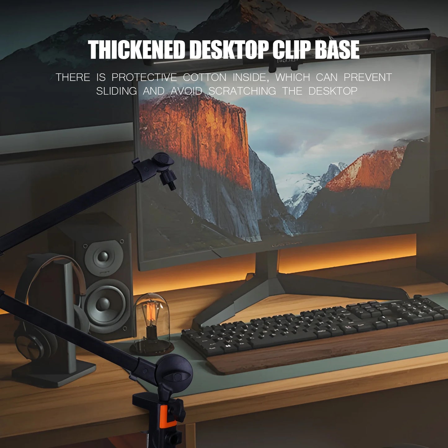 Microphone spring-free microphone cantilever stand live broadcast stand with built-in cable management clip desktop stand