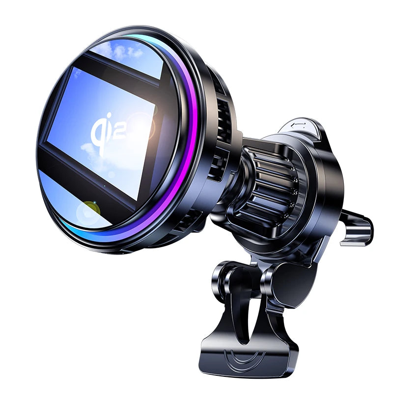 Ice Cooling Magnetic Wireless Car Charger Fast Charging Station for iPhone15 14 13 12 Pro Max 15W Magnet Car Phone Holder Stand