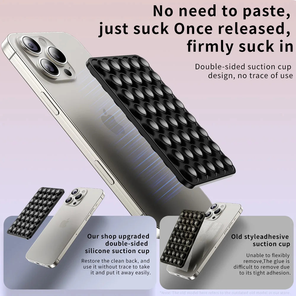 Double Sided Silicone Suction Cup Mobile Phone Fixing Suction Cup Car Mounted Bracket Phone Case Universal Anti Slip Suction Pad