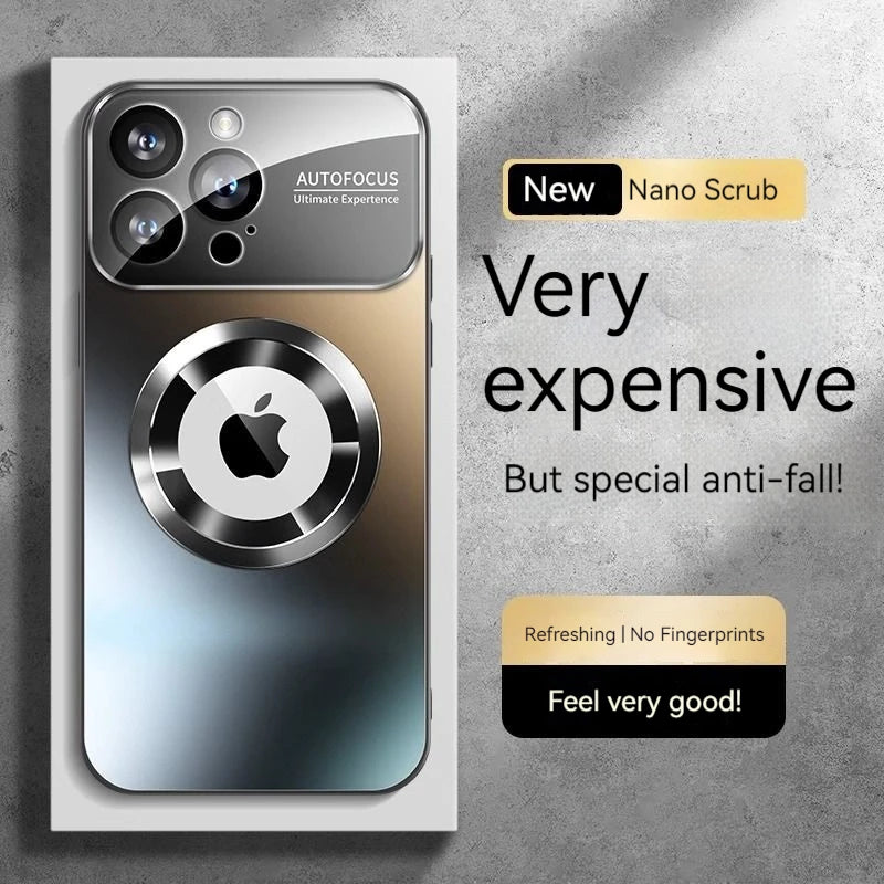 Fashionable Large Window Magnetic Phone Case,For iPhone 16 15 14 13 Pro Max, With Lens Protector,Magsafe Wireless Charging Case