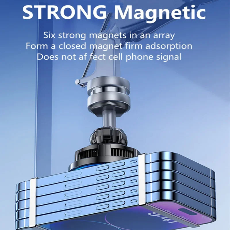 Ice Cooling Magnetic Wireless Car Charger Fast Charging Station for iPhone15 14 13 12 Pro Max 15W Magnet Car Phone Holder Stand