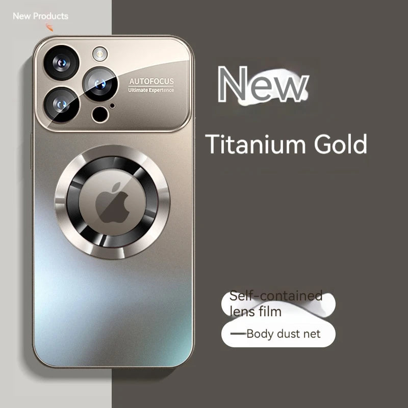 Fashionable Large Window Magnetic Phone Case,For iPhone 16 15 14 13 Pro Max, With Lens Protector,Magsafe Wireless Charging Case